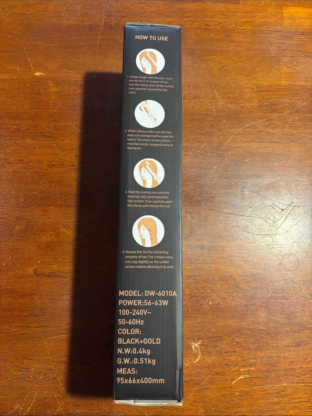 Black Gold Line Hair Curling Iron - Rose Gold & Black